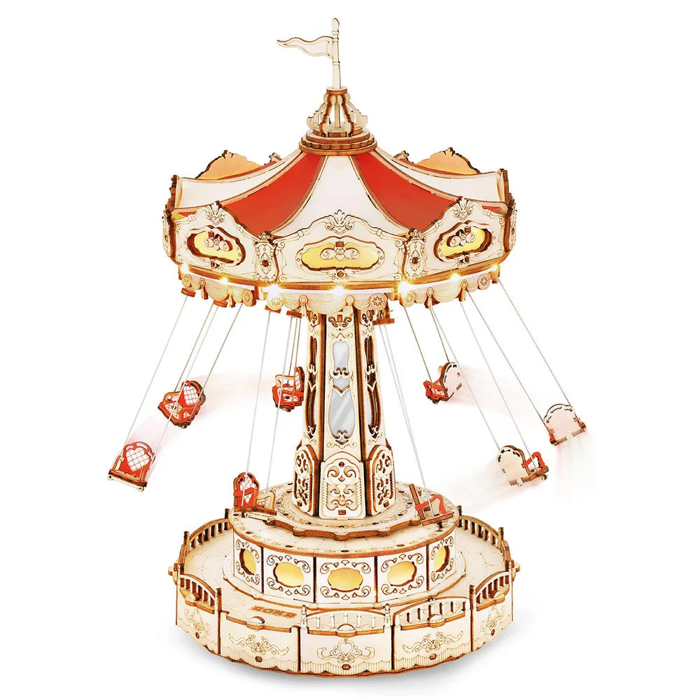 ROKR DIY Music Box 3D Wooden Puzzle- Swing Ride