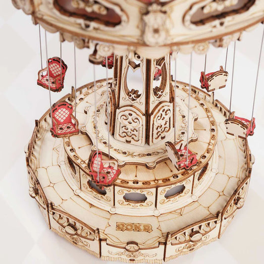 ROKR DIY Music Box 3D Wooden Puzzle- Swing Ride