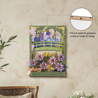 Rowood Wall Art 3D Wooden Puzzle- Glittering Water Lily