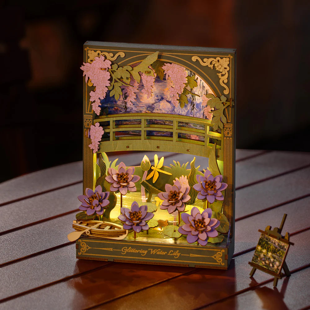 Rowood Wall Art 3D Wooden Puzzle- Glittering Water Lily