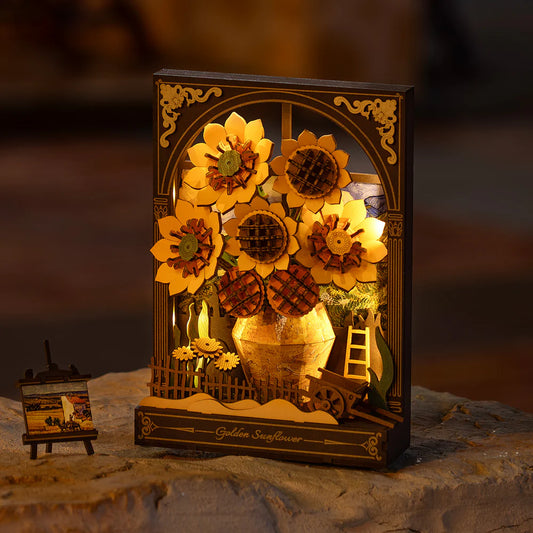 Rowood Wall Art 3D Wooden Puzzle-  Golden Sunflower