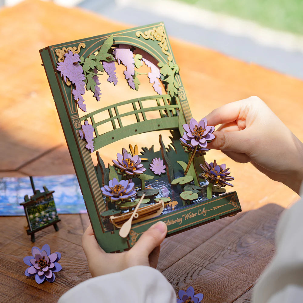 Rowood Wall Art 3D Wooden Puzzle- Glittering Water Lily