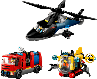 LEGO® City Helicopter, Fire Truck & Submarine Remix