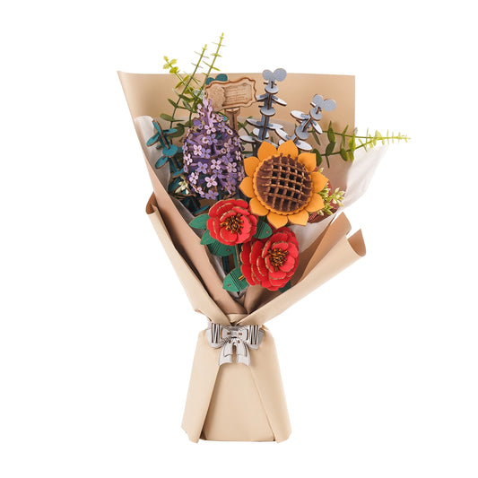 Rowood 3D Wooden Puzzle - Wooden Flower Bouquet