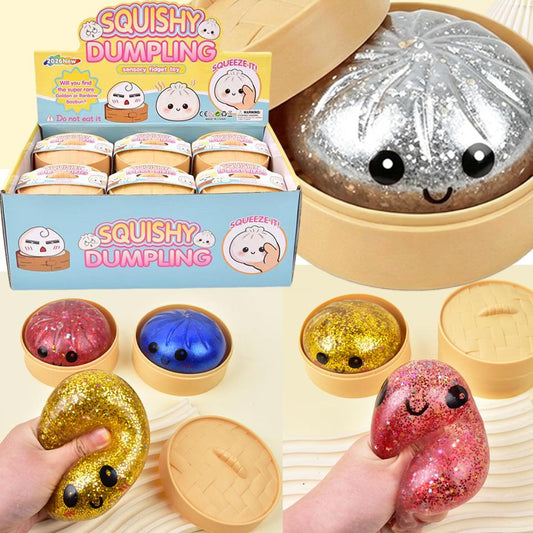 Dumpling Squishy Glitter assorted surprise stress-relief toy 10cm