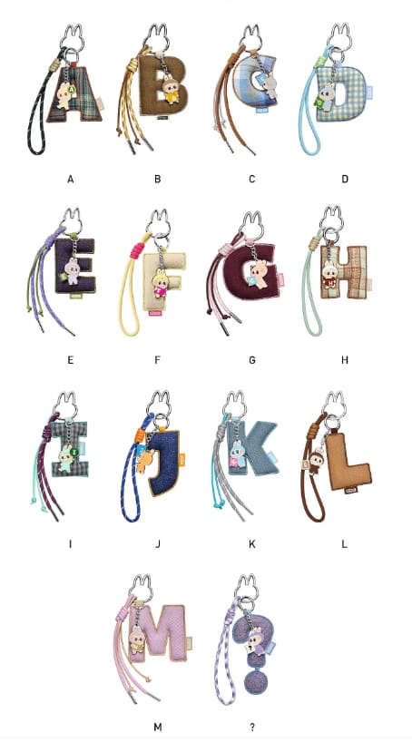 Labubu “Pin for Love” Letter Pendant (A-Z)