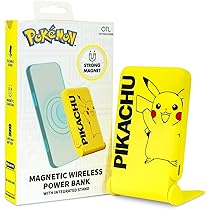 Magnetic powerbank OTL 5000 mAh, USB-C 15W, Pokemon Pikatchu with stand (yellow)