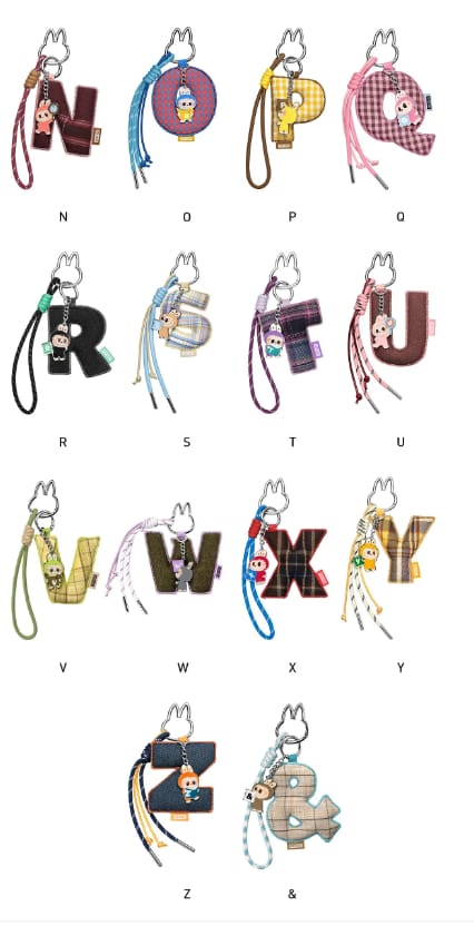 Labubu “Pin for Love” Letter Pendant (A-Z)